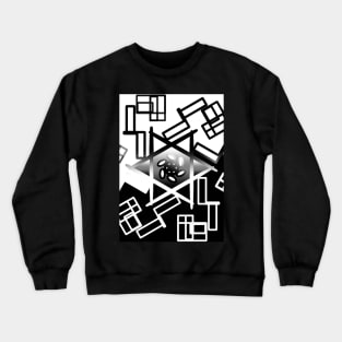 Black-and-white pattern Crewneck Sweatshirt